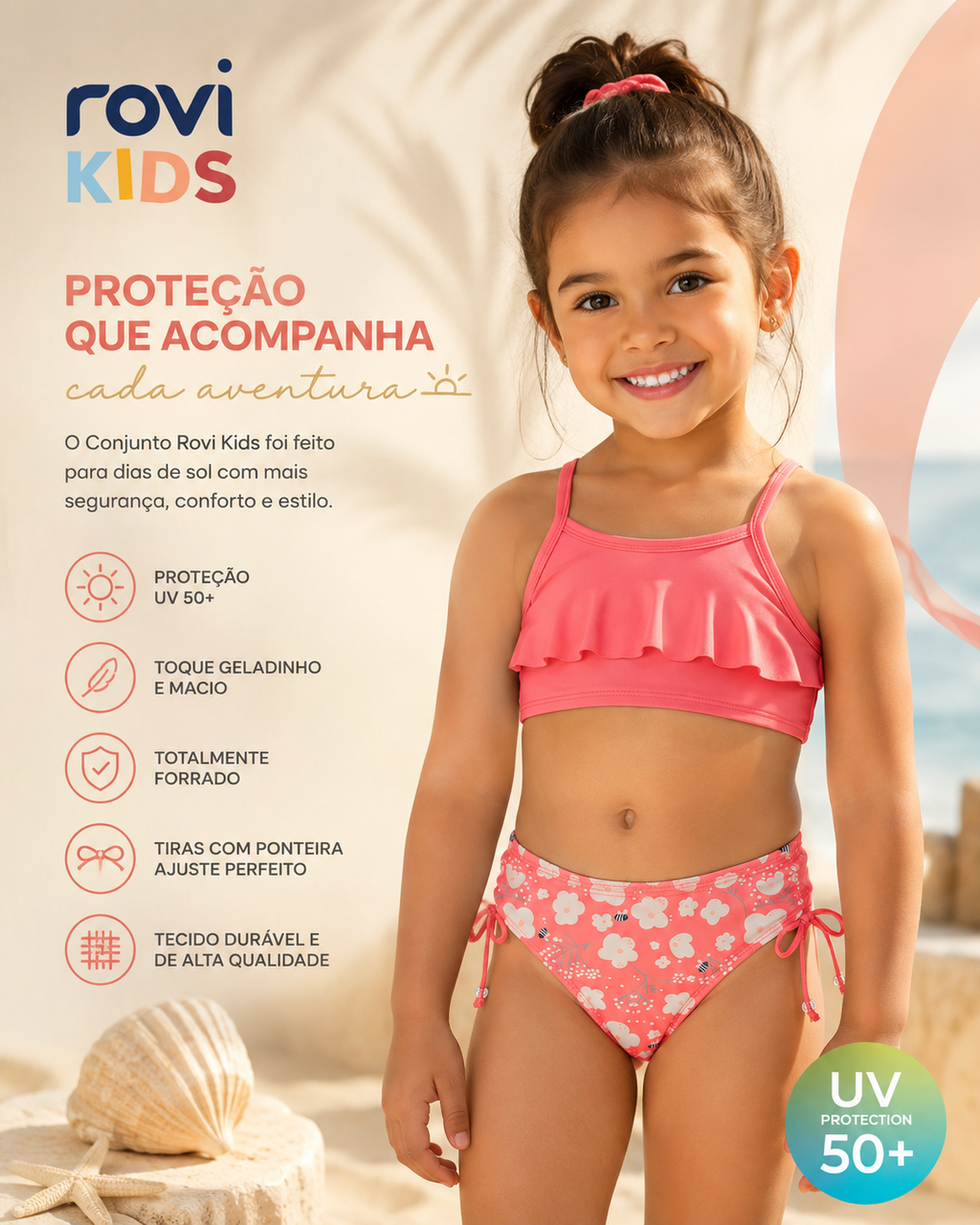 Conjunto Blusa Com Calcinha Infantil UV Rovi Kids 3146392