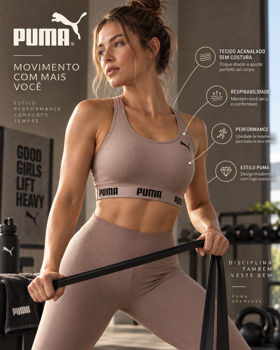 Top puma sem costura