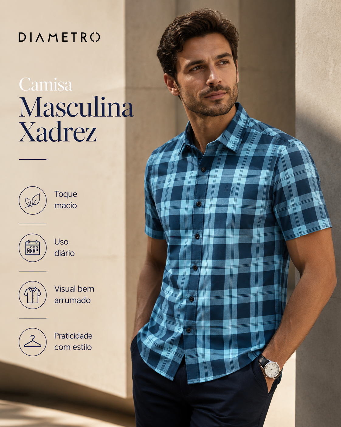 Camisa Masculina Xadrez Diametro
D00647