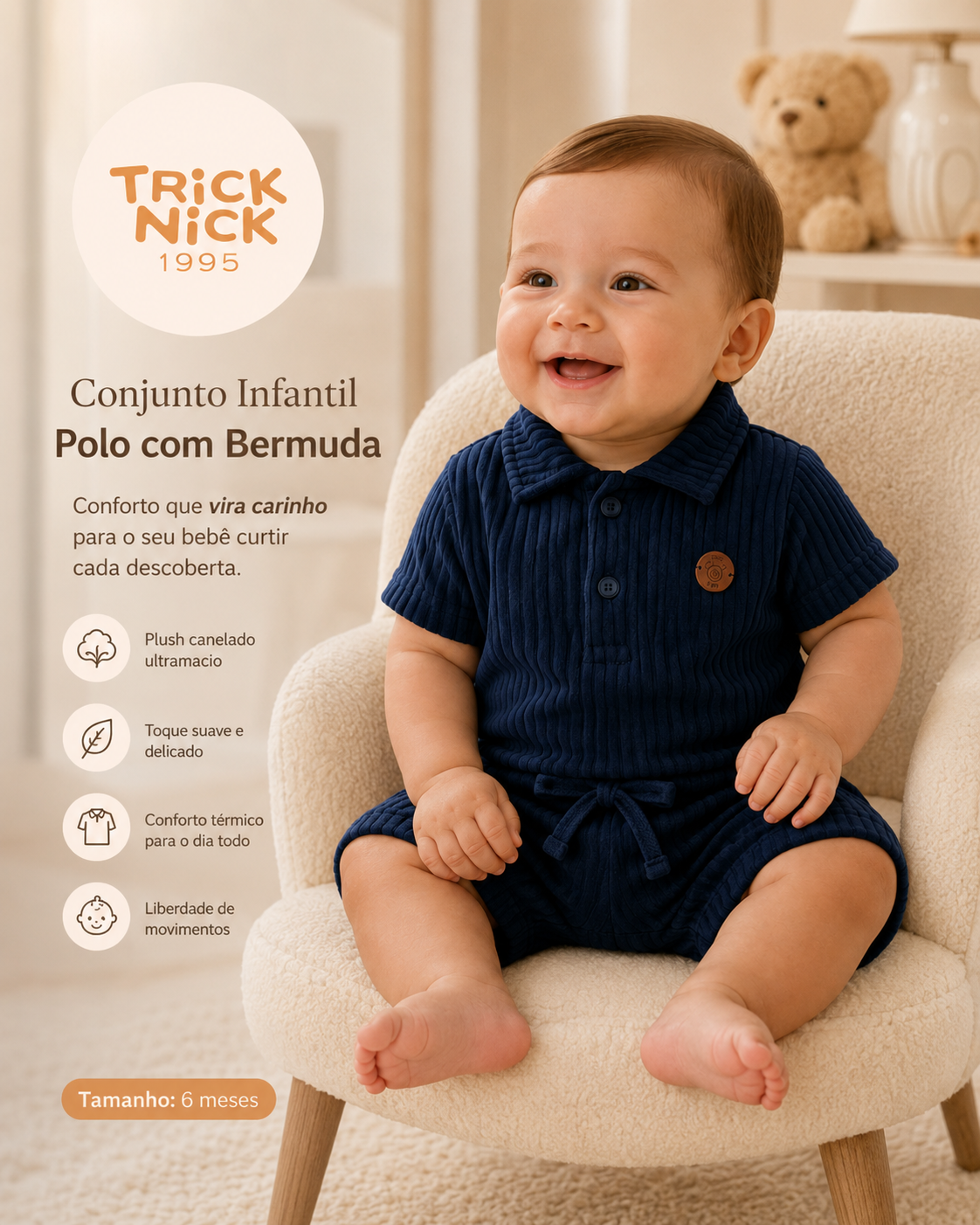 Conjunto Infantil Polo Com Bermuda Trick Nick 1028050