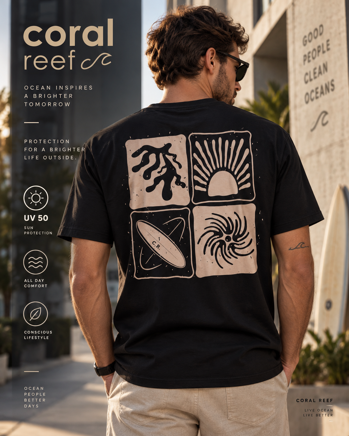 Blusa masculina Coral Reef