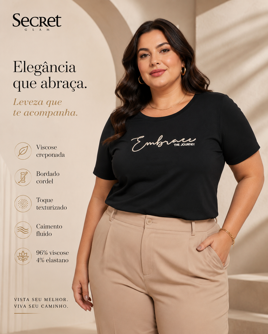 Blusa Feminina Com Bordado Secret Glam S02155