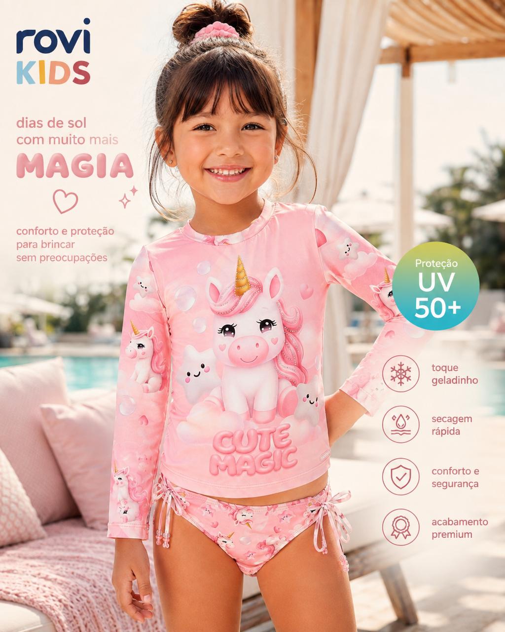 Conjunto Bíquini Infantil Proteção UV Rovi Kids 3146382